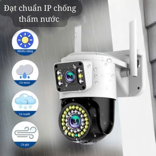Camera WiFi Ngoài Trời V360 Pro 2 Mắt - Quan Sát Hai Màn Hình, Đàm Thoại Hai Chiều,Hình Ảnh Sắc Nét, Chống Nước IP66