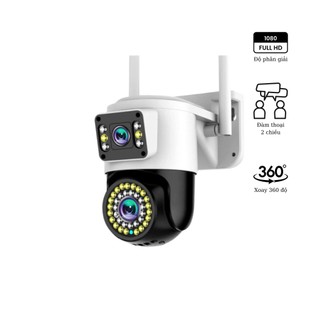 Camera WiFi Ngoài Trời V360 Pro 2 Mắt - Quan Sát Hai Màn Hình, Đàm Thoại Hai Chiều,Hình Ảnh Sắc Nét, Chống Nước IP66