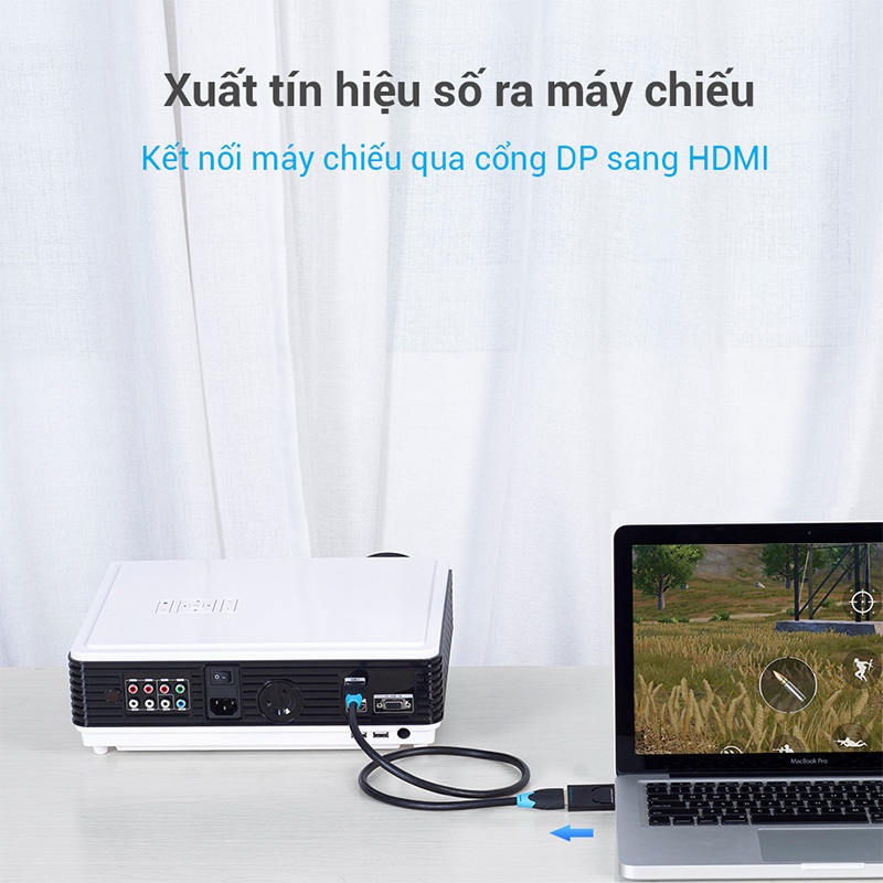 Bộ Chuyển Đổi Vention DP Sang HDMI 4K 1080P Đực Cái, Chuyển Đổi Video Âm Thanh Mạ Vàng Cổng Hiển Thị Cho PC Laptop