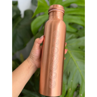 Bình đồng đỏ>>99.9% có kiểm định nhập khẩu Ấn Độ theo Ayurveda hoạ tiết CHAKRA - 7 luân xa