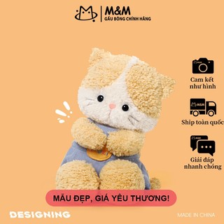 Gấu bông mèo mặc yếm, hình dáng dễ thương, thích hợp làm gối ôm khi ngủ giao từ kho Hà Nội