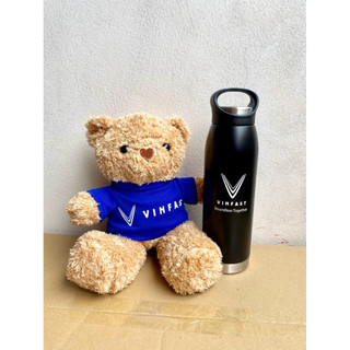 Combo Quà Tặng VinFast Premium Blue – Bình Giữ Nhiệt Quai Xách + Gấu Bông VinFast Dễ Thương