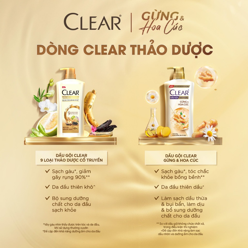 [LS] Combo 2 Dầu Gội Clear Thảo Dược Nuôi Dưỡng Da Đầu Từ Gốc, Sạch Gàu Và Giảm Gãy Rụng 630g