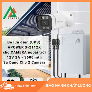 Bộ Lưu Điện Camera APOWER X-2112X 3600mAh – Mất Điện Camera Vẫn Hoạt Động, Sạc Tự Động, Nguồn 12V-2A