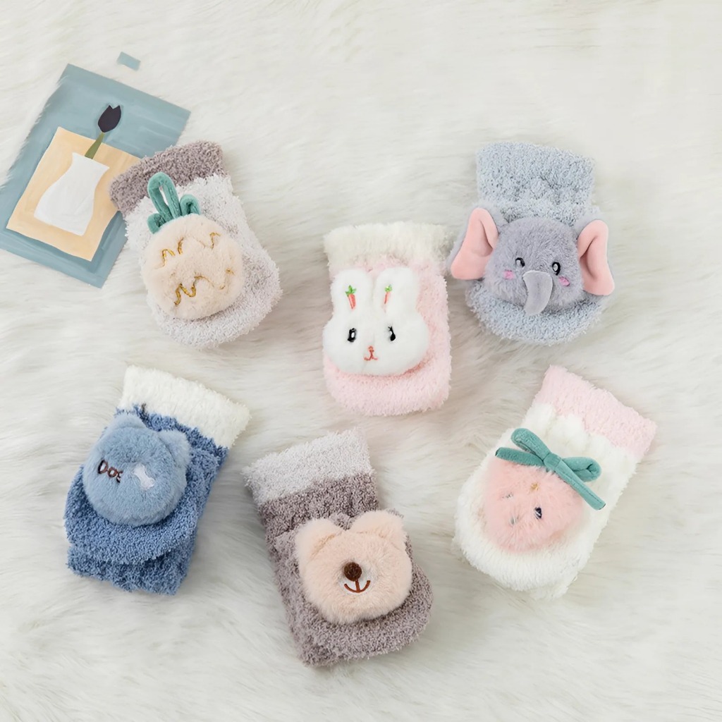 Tất Lông Cừu Giữ Ấm, Vớ Lông Cừu San Hô Dày Dặn Cho Bé 0-4 Tuổi Mesocshop