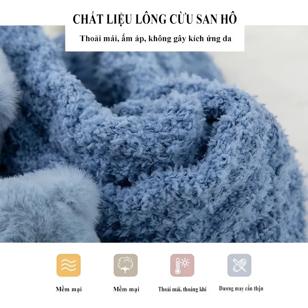 Tất Lông Cừu Giữ Ấm, Vớ Lông Cừu San Hô Dày Dặn Cho Bé 0-4 Tuổi Mesocshop