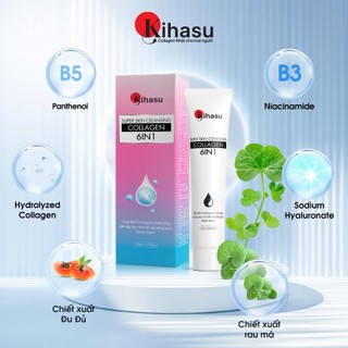 Combo 2 Sữa Rửa Mặt Kihasu Collagen 6in1 20ml dạng Gel, Làm Sạch Dịu Nhẹ, Dưỡng Ẩm Sáng Da Phù Hợp Mọi Loại Da