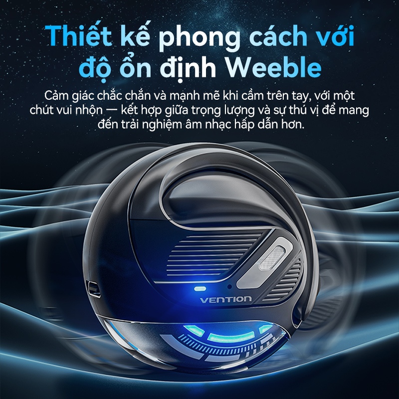 Tai nghe Bluetooth Vention Open Ear 5.4 – Điều Khiển Cảm Ứng, Chống Nước Cho Điện Thoại Xiaomi Samsung Và Nhiều Máy Khác