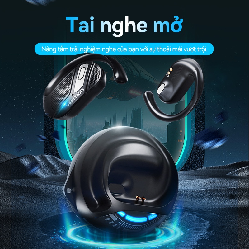 Tai nghe Bluetooth Vention Open Ear 5.4 – Điều Khiển Cảm Ứng, Chống Nước Cho Điện Thoại Xiaomi Samsung Và Nhiều Máy Khác