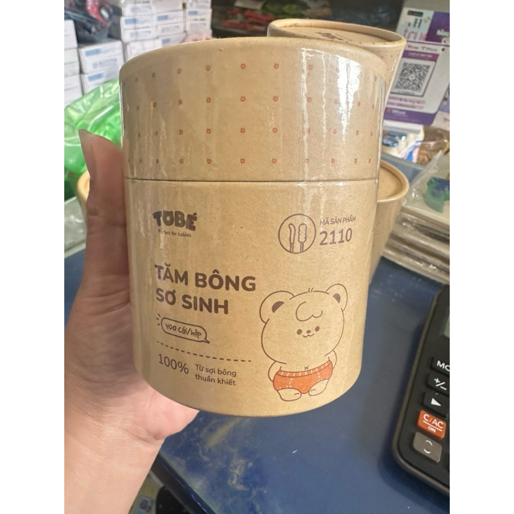 {Deal sốc} Tăm bông sơ sinh Tobe Aiko cao cấp mềm mịn hình hồ lô có hai đầu xoắn và bẹt tiện lợi cho bé sơ sinh 2110
