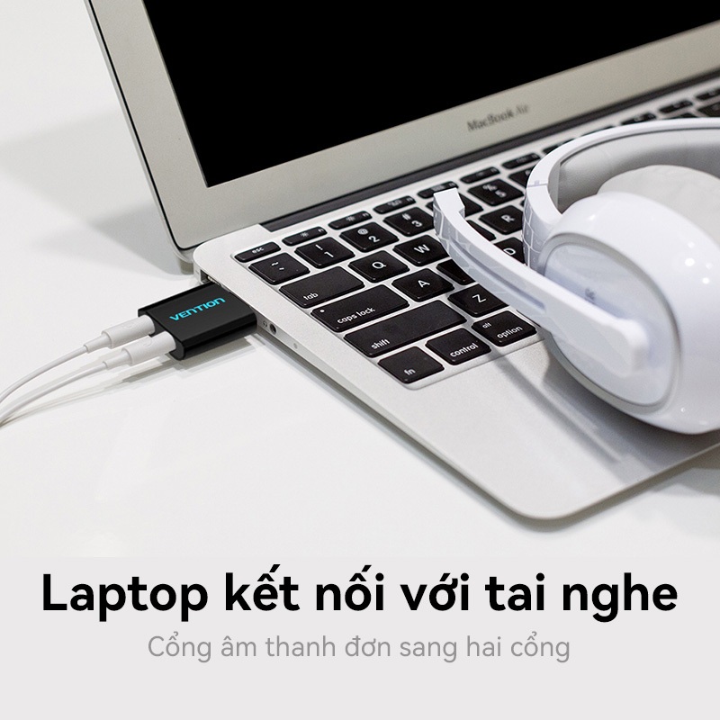 USB Sound Card Vention 3.5Mm Tản Nhiệt Tốt Cho Pc Laptop PS4 Hỗ Trợ Đa Dạng Hệ Điều Hành