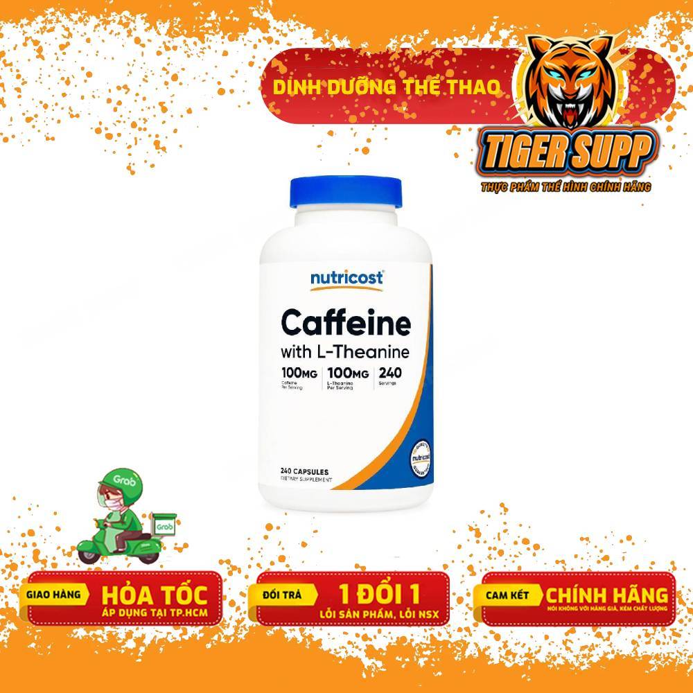Thực Phẩm Bổ Sung Nutricost Caffeine + L-Theanine – Tăng Năng Lượng, Giảm Mệt Mỏi