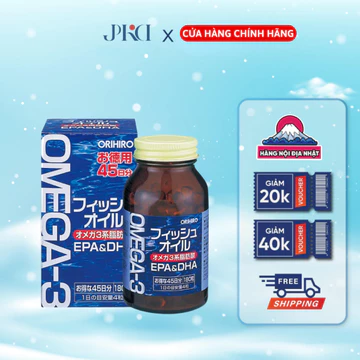 Viên uống dầu cá omega-3 Orihiro hỗ trợ tim mạch 180 viên Nhật Bản phát triển não bộ hỗ trợ tăng cường thị lực