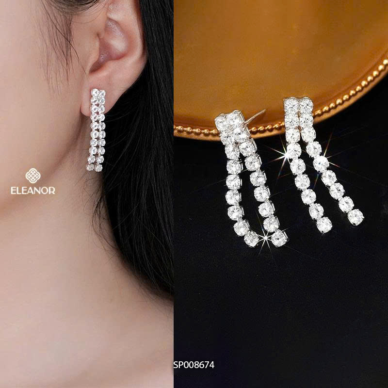 (XẢ KHO 29K) Bông tai nữ chuôi bạc 925 Eleanor Accessories phụ kiện trang sức khuyên tai cô dâu 8674