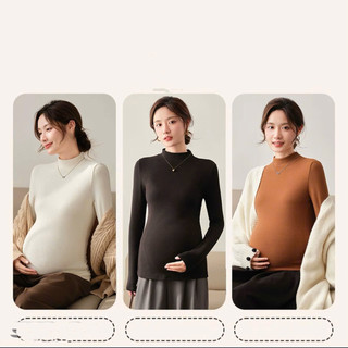 [Nhà Moom] Áo Giữ Nhiệt Cổ 3 Phân Cho Mẹ Bầu (Big Size) (45kg -85kg)Thun Lót Nỉ Mềm Ấm Thu Đông
