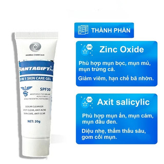 Kem Giảm Mụn Ẩn Santagift 20g - Ngừa Thâm, Mờ Sẹo, Dưỡng Da Sáng Chống Nắng SPF30