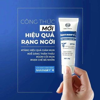Kem Giảm Mụn Ẩn Santagift 20g - Ngừa Thâm, Mờ Sẹo, Dưỡng Da Sáng Chống Nắng SPF30