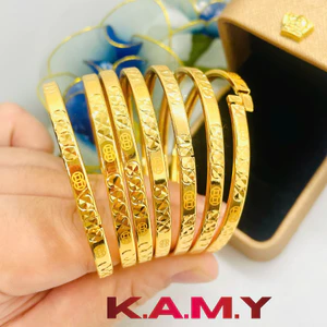 Bộ Ximen 4 Ly Khóa Lưỡi Gà Mạ Vàng Hoa Văn Nổi Cao Cấp – Trang Sức Tay Sang Trọng Bô 7 Chiếc