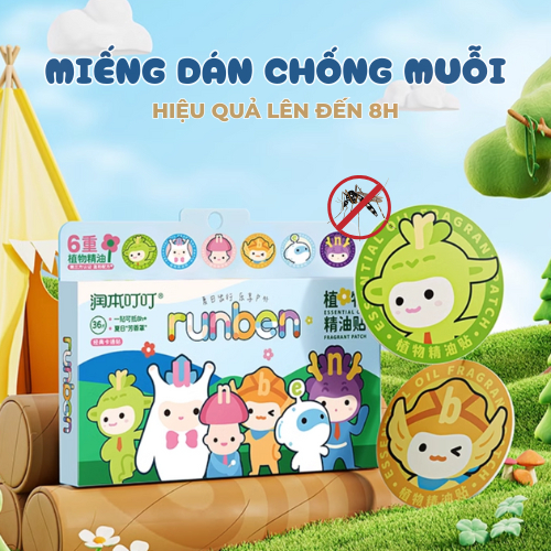 Miếng Dán Chống Muỗi Cho Bé Runben Miếng Dán Tinh Dầu Tự Nhiên Miếng Dán Thơmùi Thảo Dược - Hình Ảnh Thực Tế