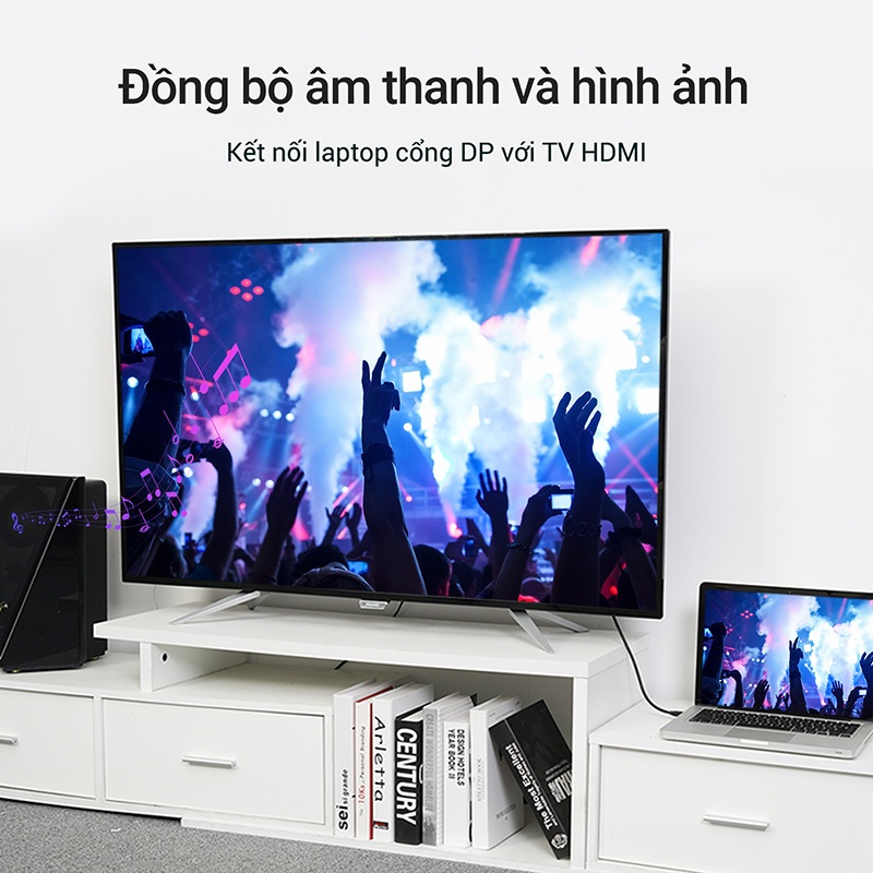 Cáp chuyển Displayport DP sang HDMI Vention siêu nét 1080P 60Hz cho Pc Laptop Tv