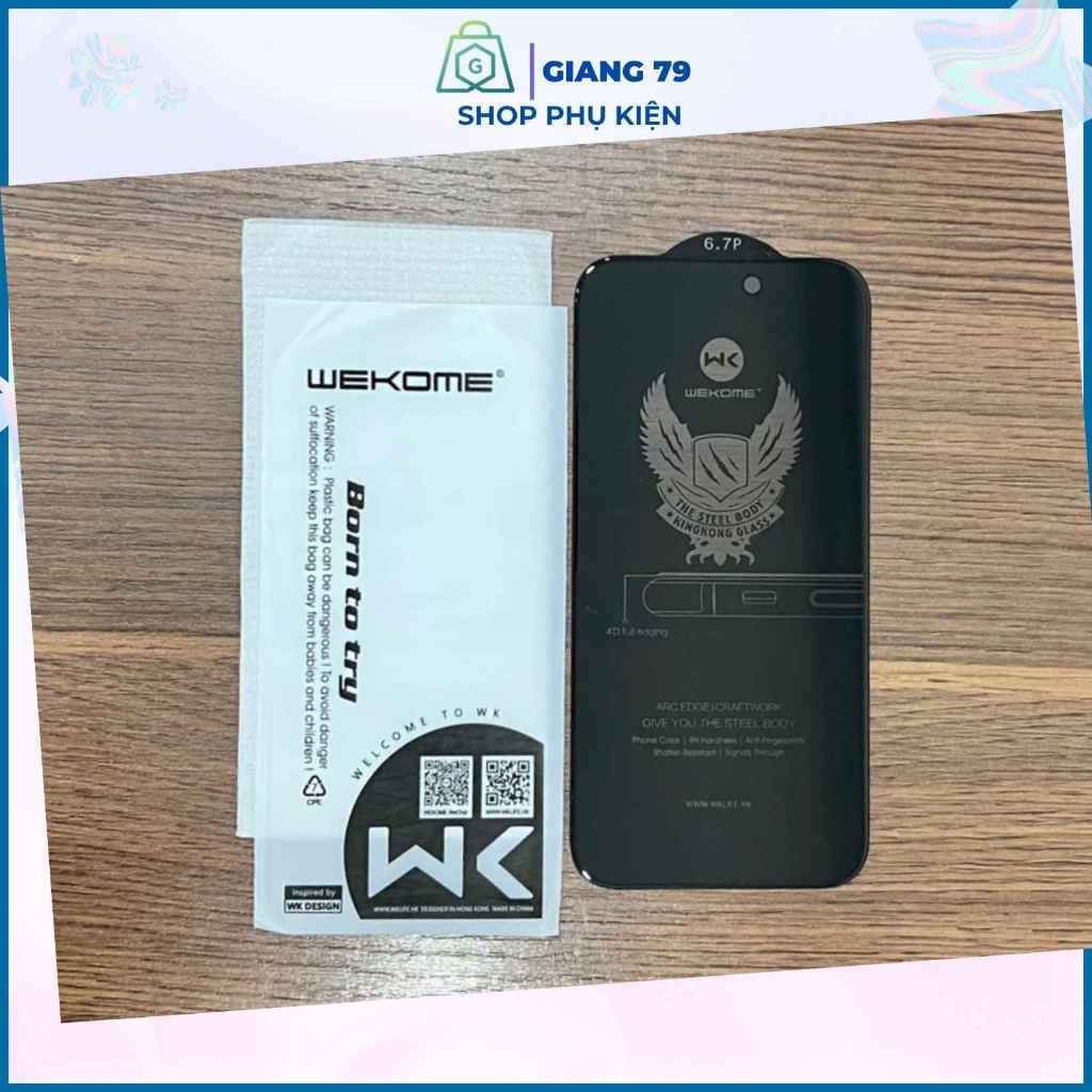 Kính Chống Nhìn Trộm iphone WK Chính Hãng  6G 7G 6P 7P X Xs Max 11 12 13 Pro Max 14 15 Plus Pro Max