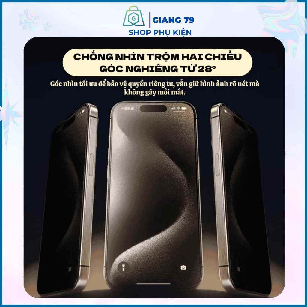 Kính Chống Nhìn Trộm iphone WK Chính Hãng  6G 7G 6P 7P X Xs Max 11 12 13 Pro Max 14 15 Plus Pro Max
