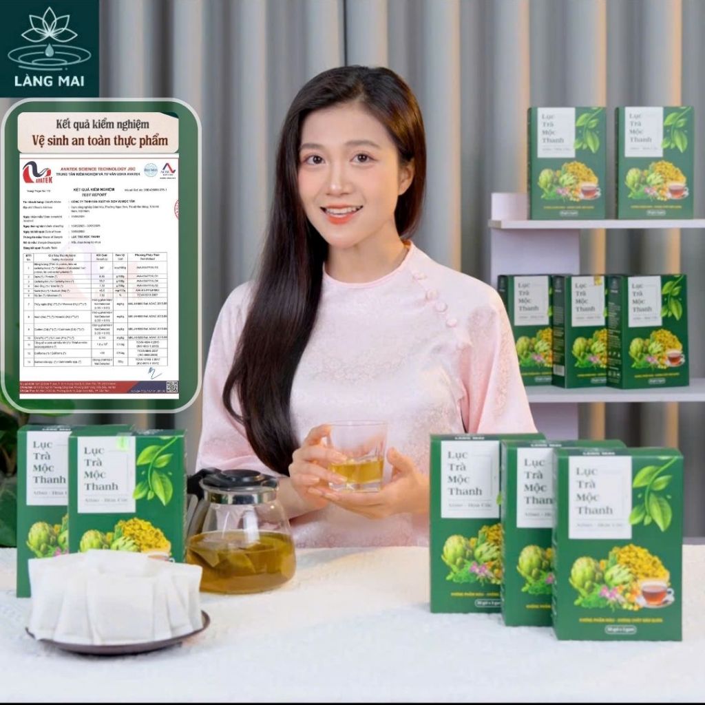 Trà Atiso 6 vị thảo mộc - Làng Mai - hộp 30 gói được sấy tự nhiên, trà có vị ngọt thanh, hậu vị mát