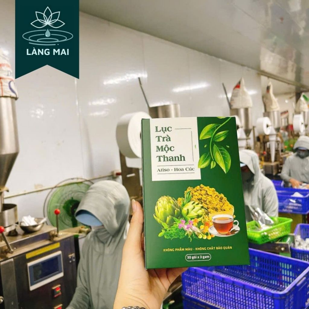 Trà Atiso 6 vị thảo mộc - Làng Mai - hộp 30 gói được sấy tự nhiên, trà có vị ngọt thanh, hậu vị mát