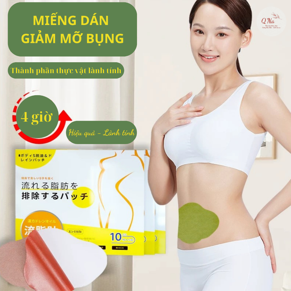 Giảm mỡ bụng, tăng cường chuyển hóa đào thải mỡ, giảm cân an toàn hiệu quả, miếng dán tiêu mỡ bụng