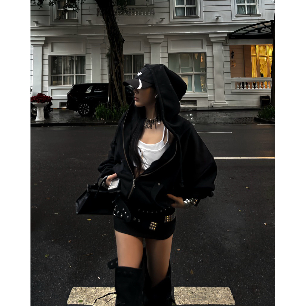 Áo Hoodie Zip Khóa 2 Chiều -  THUNDEROUS HOODIE ZIP V1 W25 / BLACK