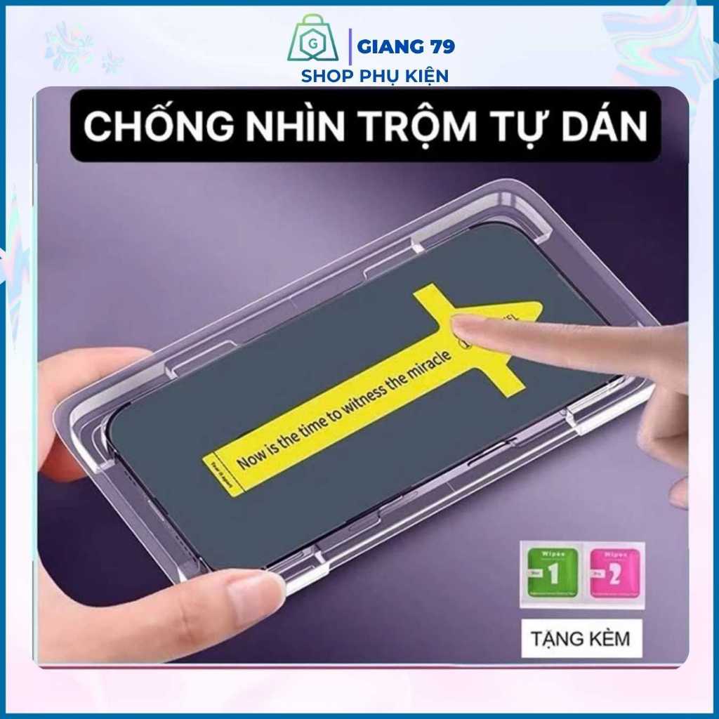 Kính Cường Lực I.Phone Có Khung Tự Dán Chống Nhìn Trôm. Đủ mã 7 8 9 X 11 12 13 14 15 16 Pro Max Plus