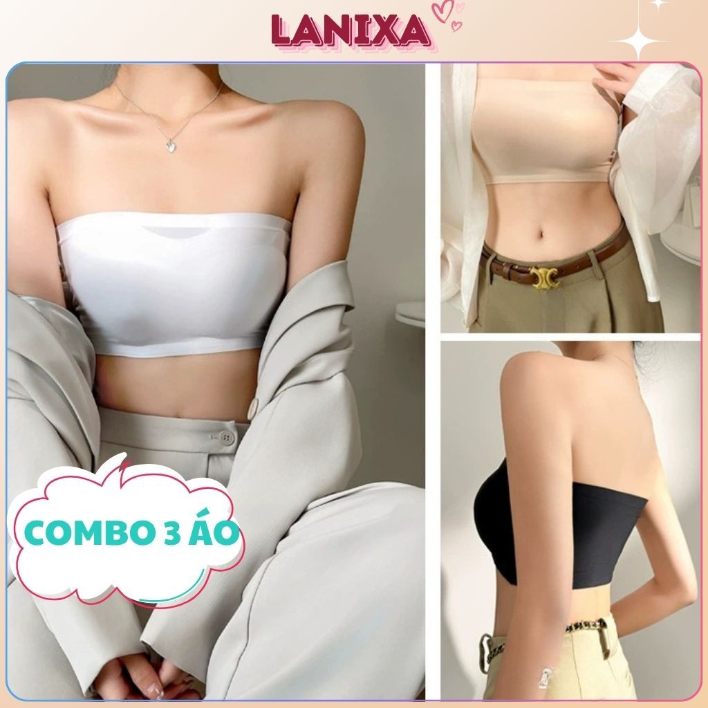 COMBO 3 Áo lót bra nữ su đúc mềm mát thoáng khí đệm lót mỏng nhẹ 3 nấc cài tiện lợi LANIXA B8883