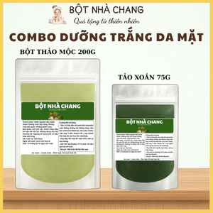 Combo 2 Gói Dưỡng trắng da mặt [200g Bột Thảo mộc + 75g Bột Tảo xoắn] + tặng bộ dụng cụ đắp mặt