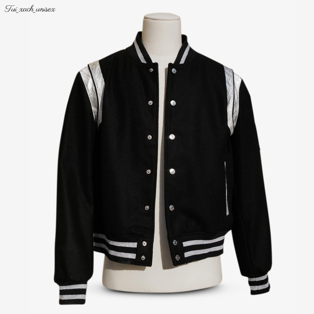 Áo Khoác Bomber Nỉ Nam Nữ Unisex Form Rộng Phối Cúc Bấm Size 40-70kg K1