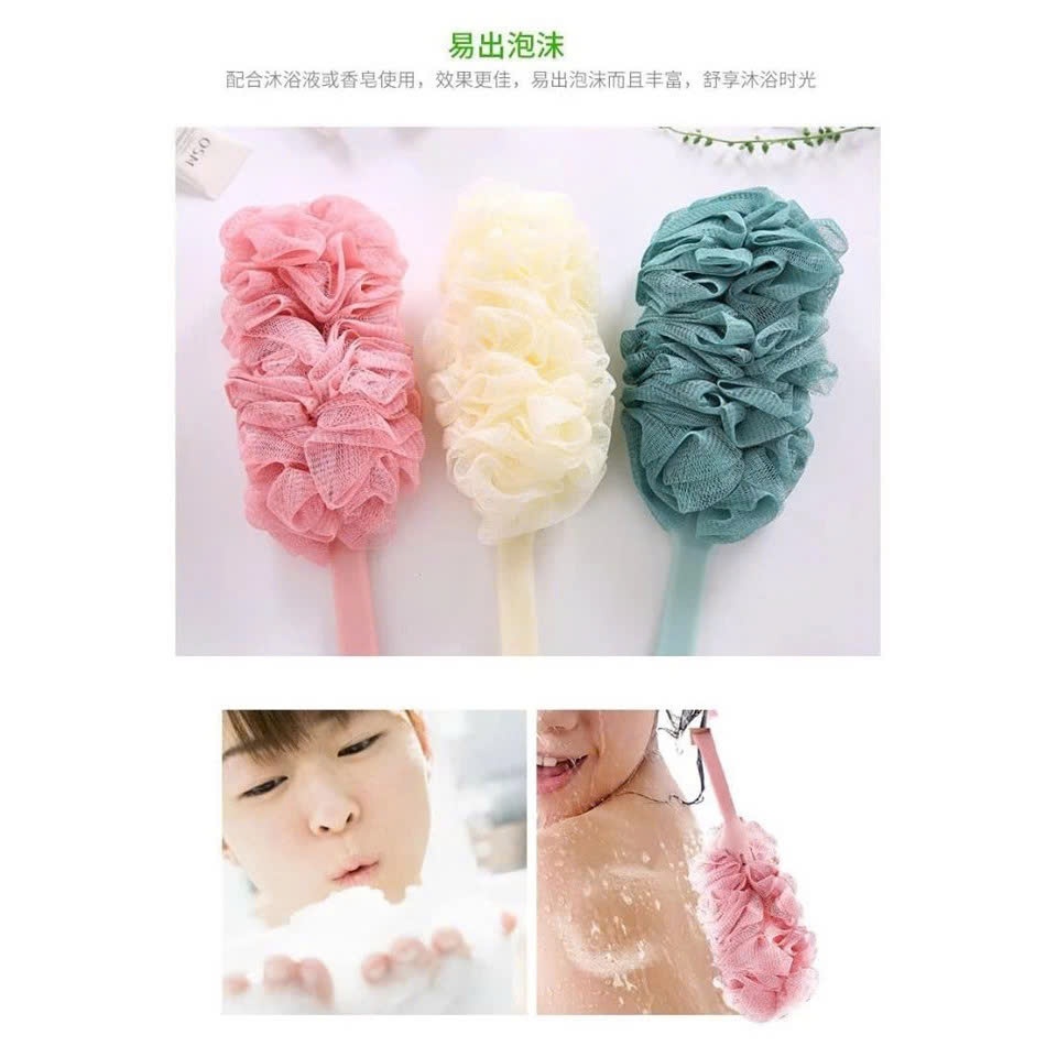 Product image Cây bông tắm có cán dài giúp kỳ cọ lưng dễ dàng, tẩy tế bào chết và massage thư giãn toàn thân 4