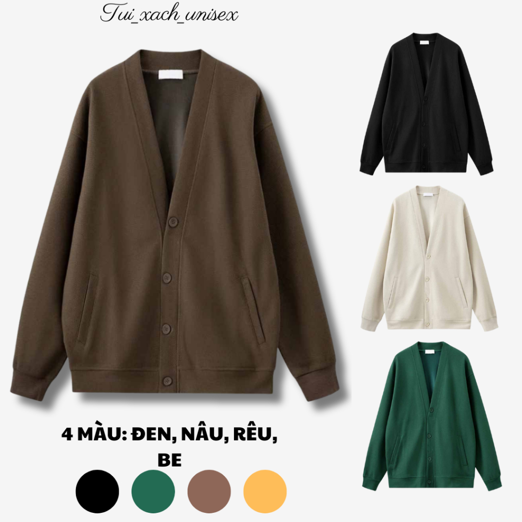 Áo khoác nỉ Cardigan R nỉ ngoại mềm mịn, áo khoác thời trang nam nữ siêu xinh - unisex K1