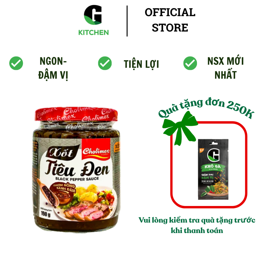 Xốt Tiêu Đen Cholimex 190g