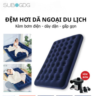 SUBOGDG Nệm hơi du lịch dã ngoại, đệm hơi cao cấp KT 191m x76/99/137cm x22cm (kèm bơm điện)