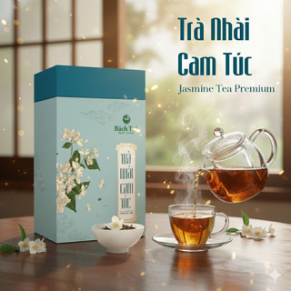 Trà Nhài Cam Túc Bách Trà | Nõn Trà 1 Tôm 1 Lá | Trà Xanh Thái Nguyên Ướp Hoa Nhài | Quà tặng Trà Cao Cấp | Hộp 80g