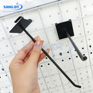 Móc đơn treo phụ kiện cài kệ lưới, móc treo siêu thị, phụ kiện điện điện thoại, tạp hóa sắt sơn tĩnh điện loại 15, 20cm