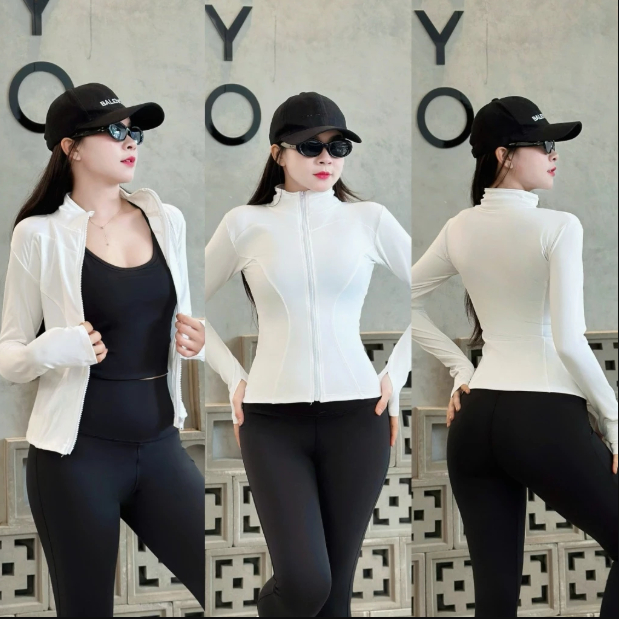 [PEINN] Áo khoác tập gym yoga nữ, áo khoác chống nắng ôm sát co giãn thấm hút mồ hôi size từ 40-70kg YLYSPORT A05