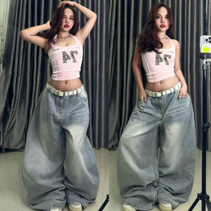 Quần Jeans Ống Rộng Form Cong Basic Màu Xanh Bụi Bặm Vải Dày Dặn Mềm Cá Tính Streetstyle Unisex M.I.O STORE