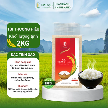 Gạo Đài Thơm (gạo Thượng Hạng) túi 2kg, cơm dẻo thơm, ngọt cơm