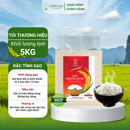 Gạo Đài Thơm (Gạo thượng hạng) túi 5kg , cơm mềm dẻo thơm