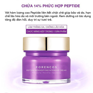 Kem Dưỡng Forencos Peptide Redensifying Intensive Cream Sáng Da, Giảm Nhăn Ban Đêm (10ml/50ml)