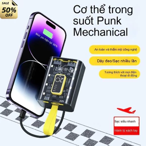 Pin dự phòng dung lượng cao 20000mAh có tích hợp cáp sạc nhanh