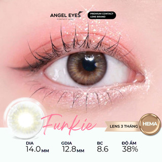 Kính áp tròng xám tây tự nhiên Angel Eyes Funkie có độ cận 0-8 | Lens cận màu xám đường kính bé 12.8