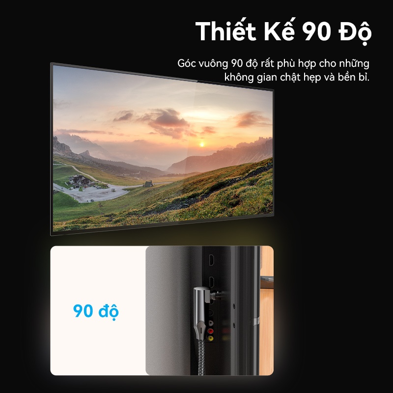 Cáp Quang Âm Thanh Vention Cáp Audio Mạ Vàng Tín Hiệu Ổn Định Thiết Kế 90° Tiện Lợi | Nhiều Độ Dài 0.5 - 10m