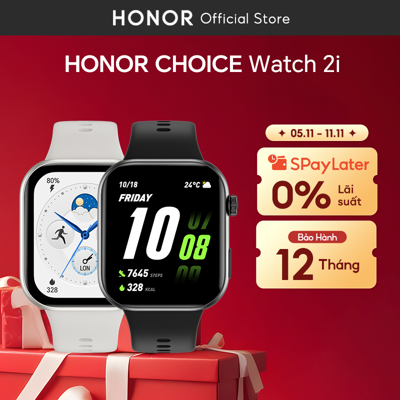 Đồng hồ thông minh Honor Choice Watch 2i| Màn hình AMOLED, Pin 14  ngày