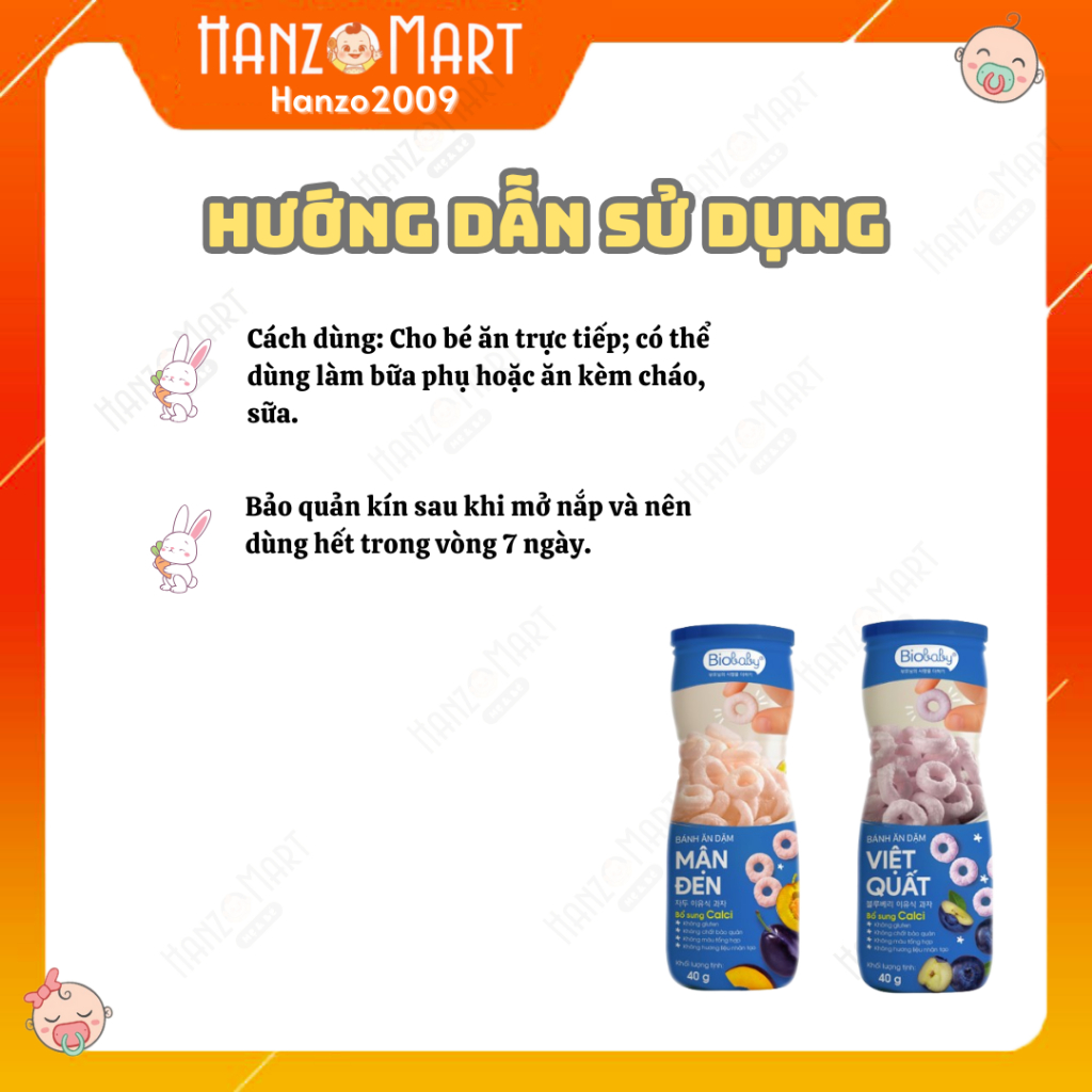 Bánh ăn dặm cho bé BioBaby dạng hũ vị trái cây và rau củ giúp hỗ trợ tiêu hoá cho bé 6 tháng tuổi